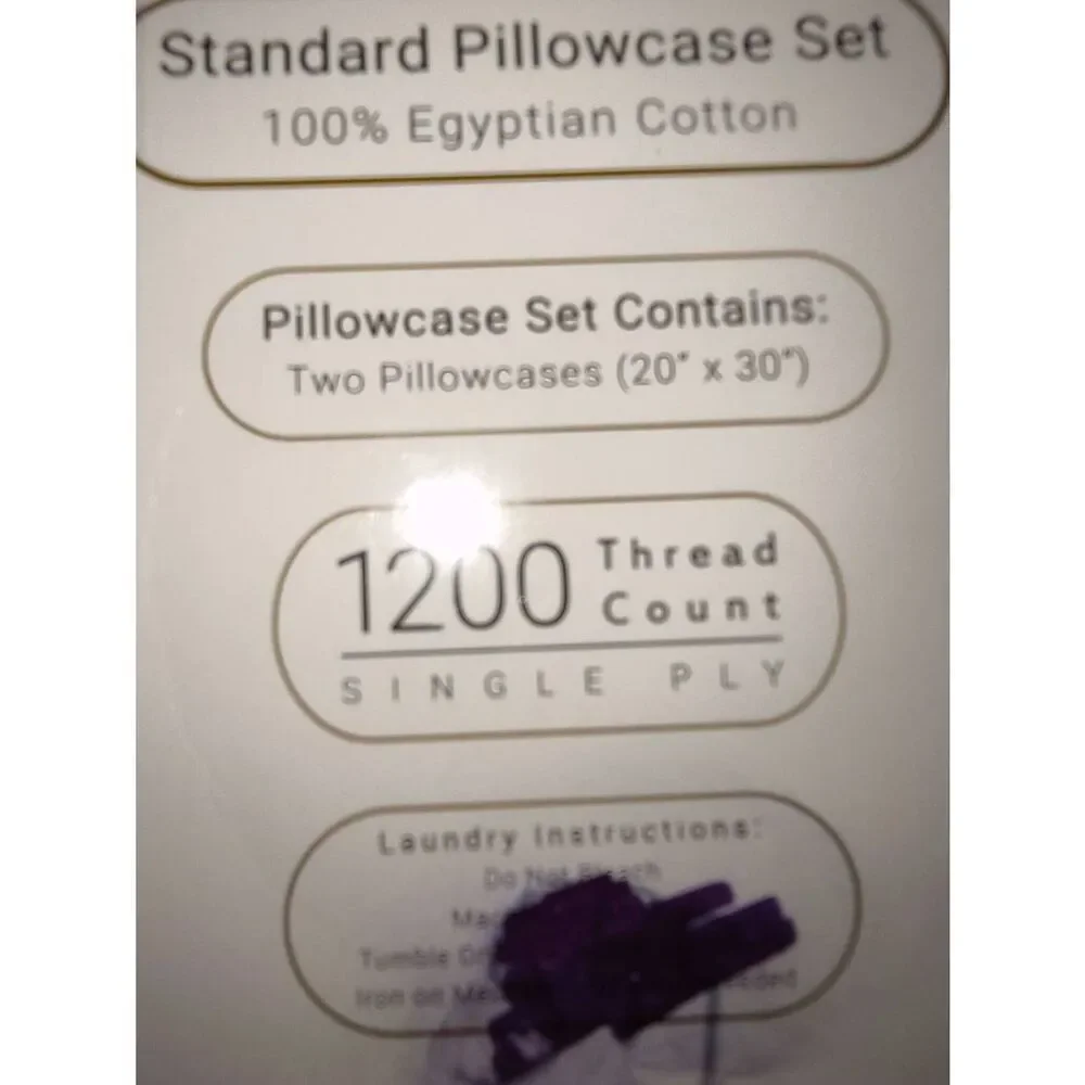 Lot of 2 (4 total) 1200 Thread Count 100% Egyptian Cotton Navy Blue Standard pil